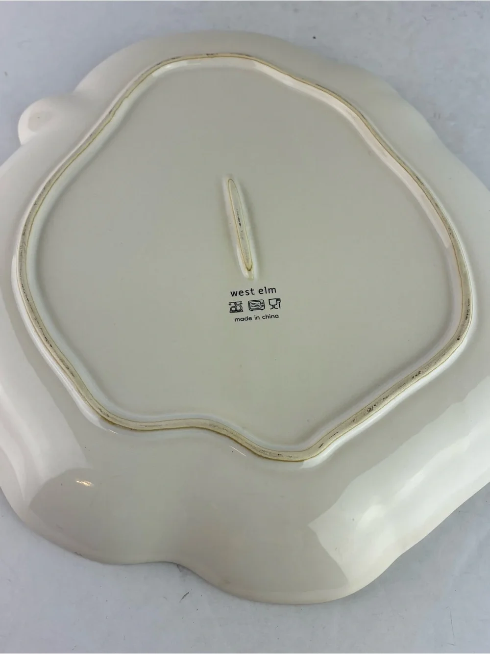West Elm Santa Plate w/Gold Trim